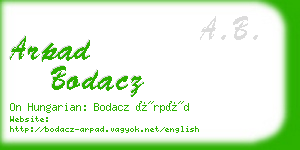 arpad bodacz business card